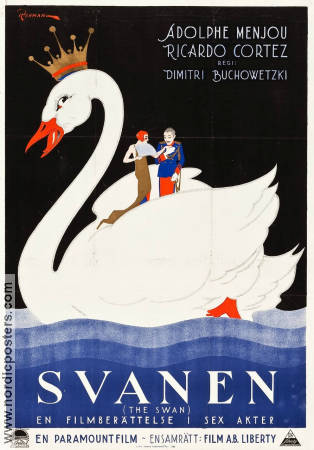 The Swan 1925 movie poster Frances Howard Adolphe Menjou Ricardo Cortez Dimitri Buchowetzki
