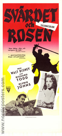 Svärdet och rosen 1953 poster Richard Todd Glynis Johns James Robertson Justice Ken Annakin Äventyr matinée