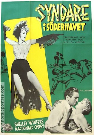 East of Java 1950 movie poster Shelley Winters Macdonald Carey Beach