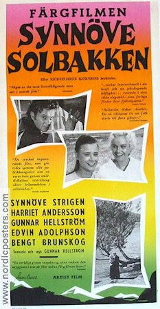 Synnöve Solbakken 1957 poster Synnöve Strigen Harriet Andersson Edvin Adolphson Gunnar Hellström