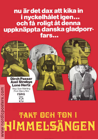 Takt og tone i himmelsengen 1972 movie poster Dirch Passer Axel Ströbye Poul Bundgaard Sven Methling Denmark