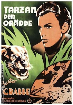 Tarzan den orädde 1933 poster Buster Crabbe