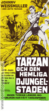 Tarzan och den hemliga djungelstaden 1945 poster Johnny Weissmuller Brenda Joyce Johnny Sheffield Kurt Neumann Hitta mer: Tarzan Äventyr matinée