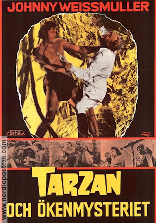 Tarzan och ökenmysteriet 1943 poster Johnny Weissmuller Nancy Kelly Johnny Sheffield William Thiele