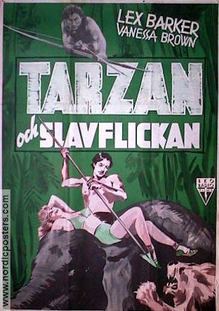 Tarzan och slavflickan 1950 poster Lex Barker Vanessa Brown Robert Alda Lee Sholem Hitta mer: Tarzan