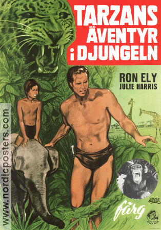 Tarzan and the Four O´Clock Army 1968 movie poster Ron Ely Julie Harris Guy Edwards Alex Nicol Poster artwork: Walter Bjorne Find more: Tarzan