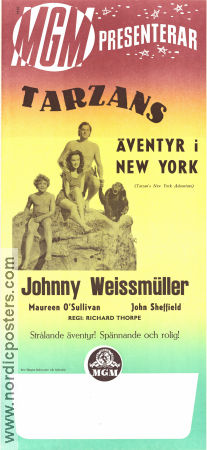Tarzan´s New York Adventure 1942 movie poster Johnny Weissmuller Maureen O´Sullivan Johnny Sheffield Richard Thorpe Find more: Tarzan