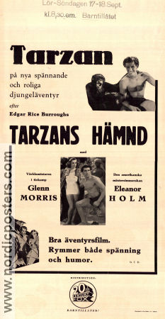 Tarzan´s Revenge 1938 movie poster Glenn Morris Eleanor Holm Find more: Tarzan