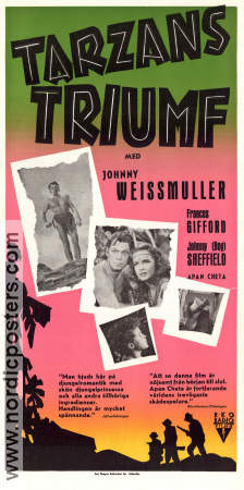 Tarzan Triumphs 1943 movie poster Johnny Weissmuller Frances Gifford Johnny Sheffield Wilhelm Thiele Find more: Tarzan Adventure and matine