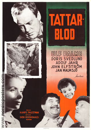 Gud fader och tattaren 1954 movie poster Ulf Palme Adolf Jahr Doris Svedlund Jan Malmsjö John Elfström Hampe Faustman