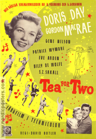 Tea For Two 1950 poster Doris Day Gordon MacRae Gene Nelson David Butler Musikaler