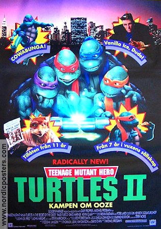 Teenage Mutant Hero Turtles 2 1991 poster Elias Koteas Hitta mer: Turtles