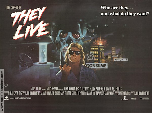 They Live 1988 movie poster Roddy Piper John Carpenter