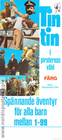 Tintin i piraternas våld 1962 poster Tintin Jean-Pierre Talbot Jean-Jacques Vierne Från serier Dykning