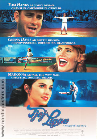 A League of Their Own 1992 movie poster Tom Hanks Geena Davis Madonna Penny Marshall Sports