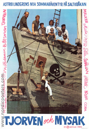 Tjorven och Mysak 1966 movie poster Maria Johansson Louise Edlind Torsten Lilliecrona Olle Hellbom Find more: Saltkråkan Writer: Astrid Lindgren Ships and navy Kids
