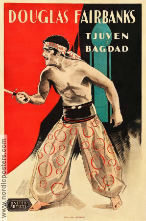 Tjuven i Bagdad 1924 poster Douglas Fairbanks Raoul Walsh Eric Rohman art