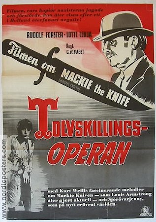 Tolvskillingsoperan 1931 poster Lotte Lenia GW Pabst Musikaler