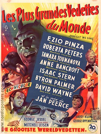 Tonight We Sing 1953 movie poster David Wayne Anne Bancroft