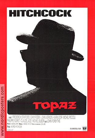 Topaz 1969 movie poster Frederick Stafford Dany Robin John Vernon Alfred Hitchcock Glasses Agents
