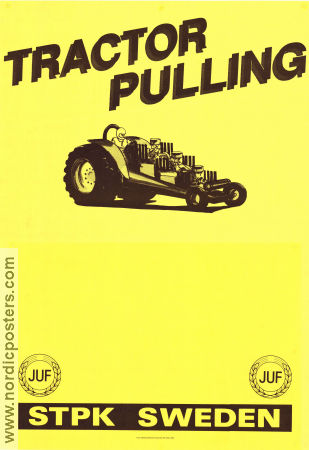 Tractor pulling JUF STPK Sweden 1990 affisch Bilar och racing