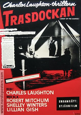 Trasdockan 1955 poster Robert Mitchum Barn Film Noir