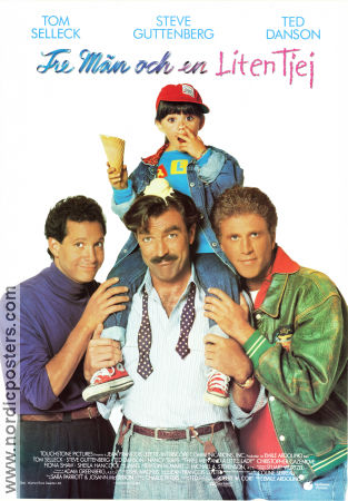 Tre män och en liten tjej 1990 poster Tom Selleck Steve Guttenberg Ted Danson Emile Ardolino
