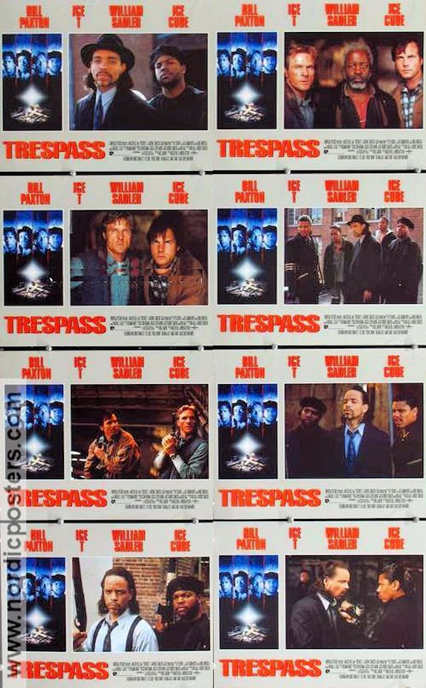 Trespass 1992 lobby card set Bill Paxton Ice-T