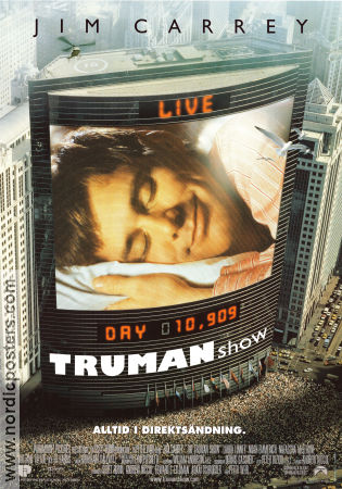 The Truman Show 1998 poster Jim Carrey Ed Harris Laura Linney Peter Weir