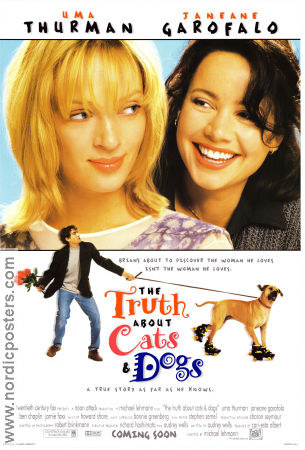 The Truth About Cats and Dogs 1996 movie poster Uma Thurman Janeane Garofalo Ben Chaplin Michael Lehmann Dogs Cats