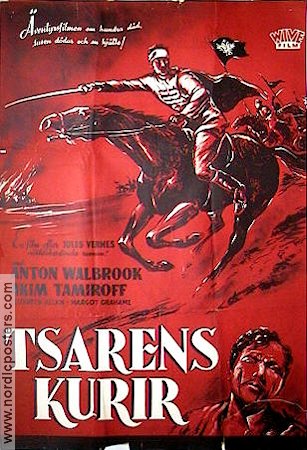 Tsarens kurir 1959 poster Akim Tamiroff Text: Jules Verne