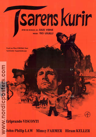 Tsarens kurir 1971 poster John Phillip Law Mimsy Farmer Eriprando Visconti Text: Jules Verne