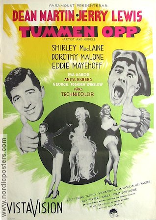 Artists and Models 1955 movie poster Dean Martin Jerry Lewis Shirley MacLaine Anita Ekberg Frank Tashlin Musicals