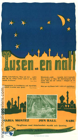 Arabian Nights 1942 movie poster Maria Montez Jon Hall Adventure and matine