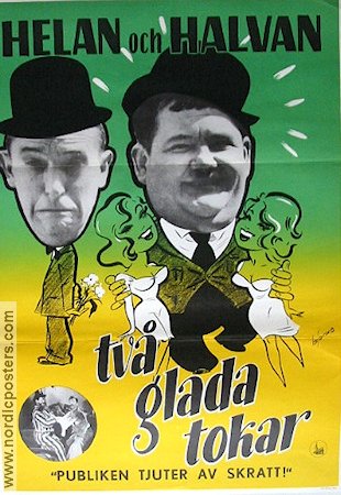 Två glada tokar 1968 movie poster Laurel and Hardy Helan och Halvan