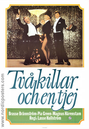 Två killar och en tjej 1982 movie poster Brasse Brännström Magnus Härenstam Pia Green Lasse Hallström