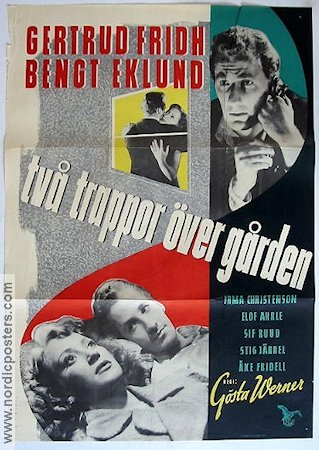 Två trappor över gården 1950 movie poster Gertrud Fridh Bengt Eklund Sven-Eric Gamble Irma Christenson Gösta Werner