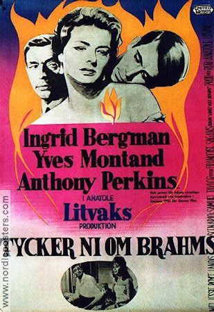 Tycker ni om Brahms 1961 poster Ingrid Bergman Yves Montand Anthony Perkins