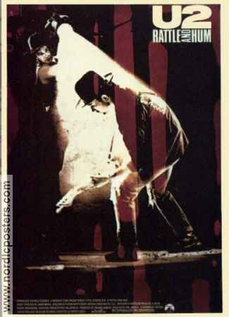 U2: Rattle and Hum 1988 movie poster Bono The Edge Adam Clayton Phil Joanou Rock and pop Documentaries