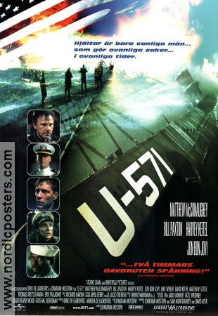 U-571 2000 poster Matthew McConaughey Bill Paxton Harvey Keitel Jonathan Mostow Skepp och båtar
