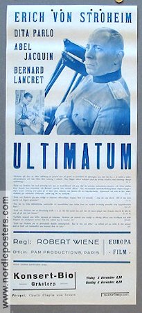Ultimatum 1939 movie poster Erich von Stroheim