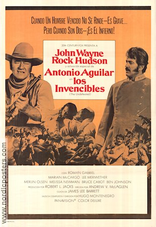 The Undefeated 1969 movie poster John Wayne Rock Hudson