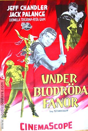 Sign of the Pagan 1955 movie poster Jeff Chandler Jack Palance Sword and sandal