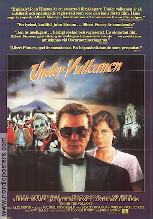 Under the Volcano 1984 movie poster Albert Finney John Huston Glasses