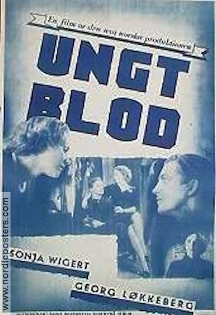 Ungt blod 1937 movie poster Sonja Wigert Norway