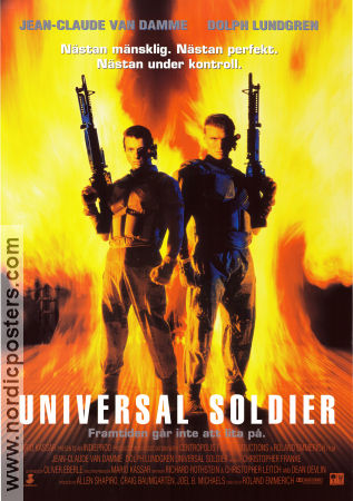 Universal Soldier 1992 movie poster Jean-Claude Van Damme Dolph Lundgren Ally Walker Roland Emmerich