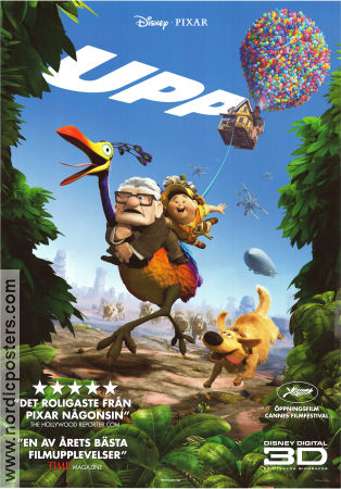 Up 2009 movie poster Edward Asner Pete Docter Production: Pixar Animation Birds Dogs