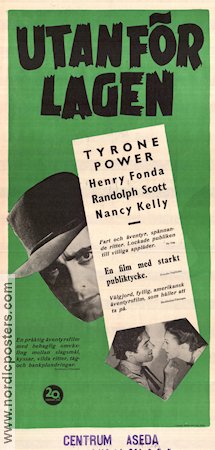 Utanför lagen 1940 poster Tyrone Power Henry Fonda