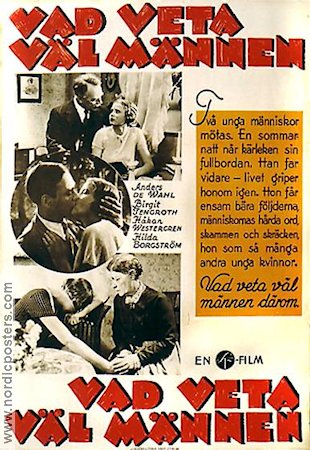 Vad veta väl männen 1933 movie poster Anders de Wahl Birgit Tengroth Håkan Westergren Hilda Borgström