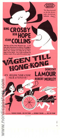 The Road to Hong Kong 1962 movie poster Bing Crosby Bob Hope Joan Collins Norman Panama Musicals Asia